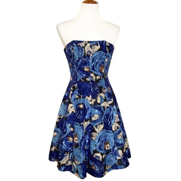 Anthropologie Dresses & Skirts - SOLD-Anthropologie Watercolor Rose Strapless Dress